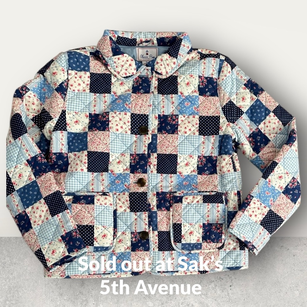 Price ⬇️Girls Classic Prep CeCe Quilted Patchwork Barn Coat, Size Extra Large.